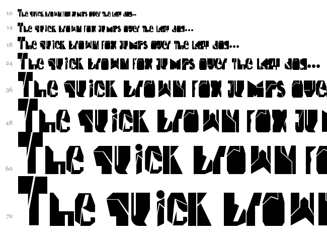 Block & Middle Line font waterfall